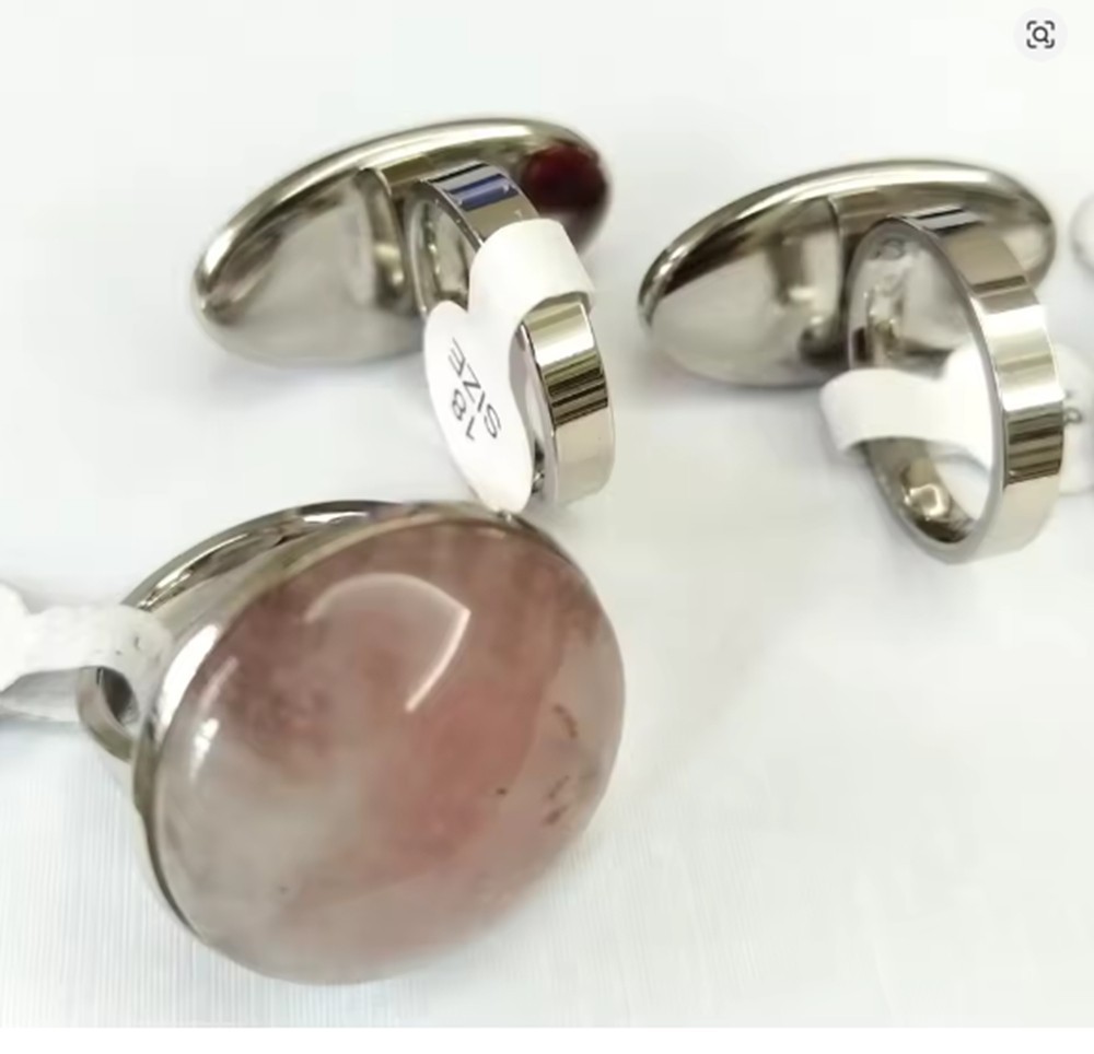 Wholesale mix 20pcs 316L Natural Stone Stainless Steel Ring Rings
