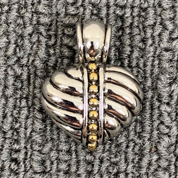Heart Pendant for Necklace or Choker Small Silver Gold Tone-Pendant ONLY