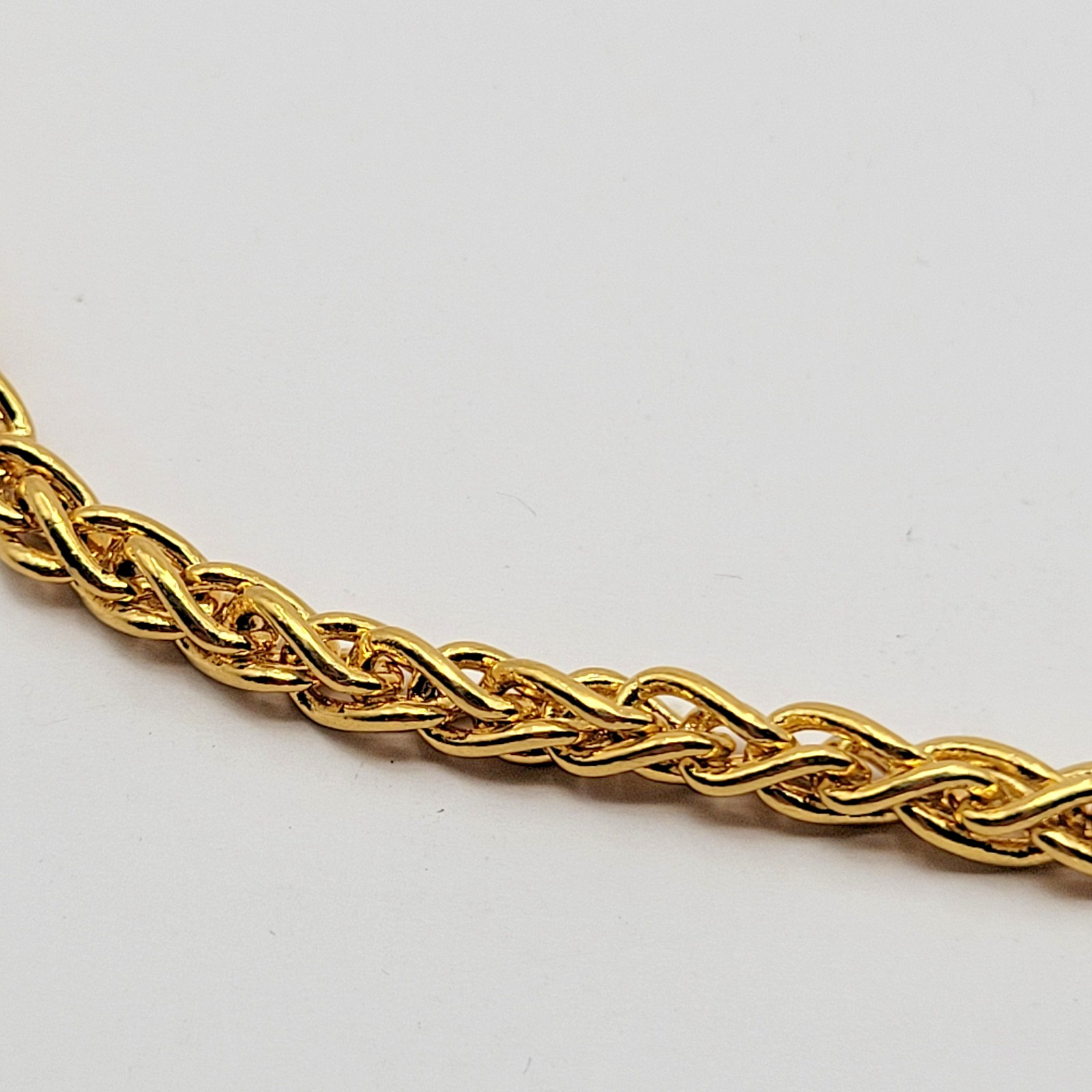 JTV Moda Al Massimo 18kt Yellow Gold Over Bronze 4.5mm Spiga Wheat Necklace ~20″