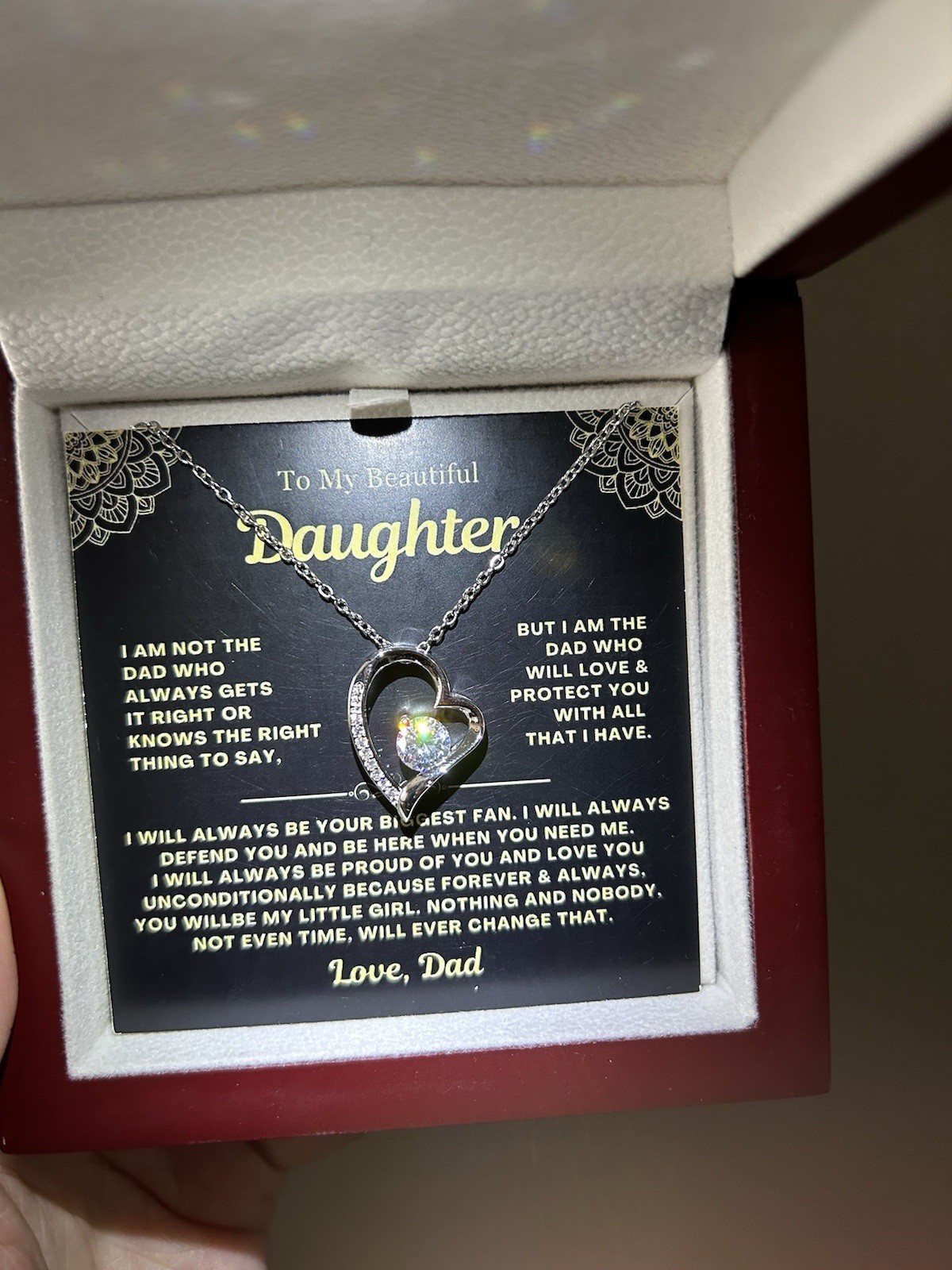 To My Daughter Birthday Graduation Heart Necklace Meaningful Gift From Dad