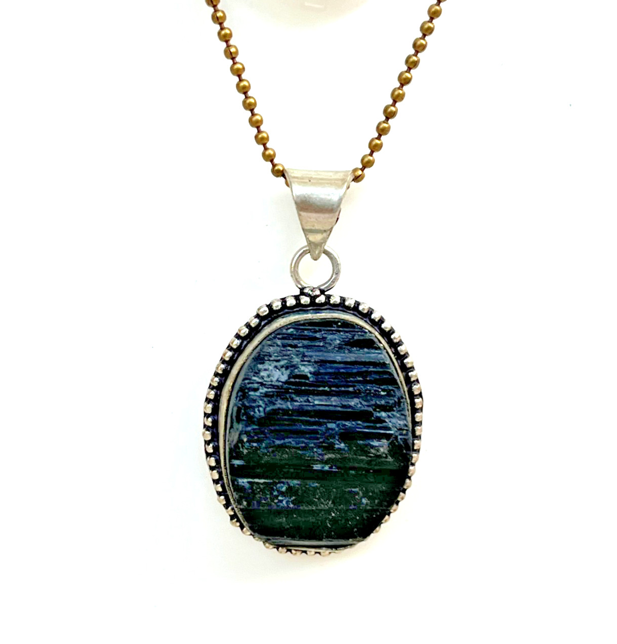 Raw Black Tourmaline Necklace Natural Protection Crystal Pendant 24 Inch