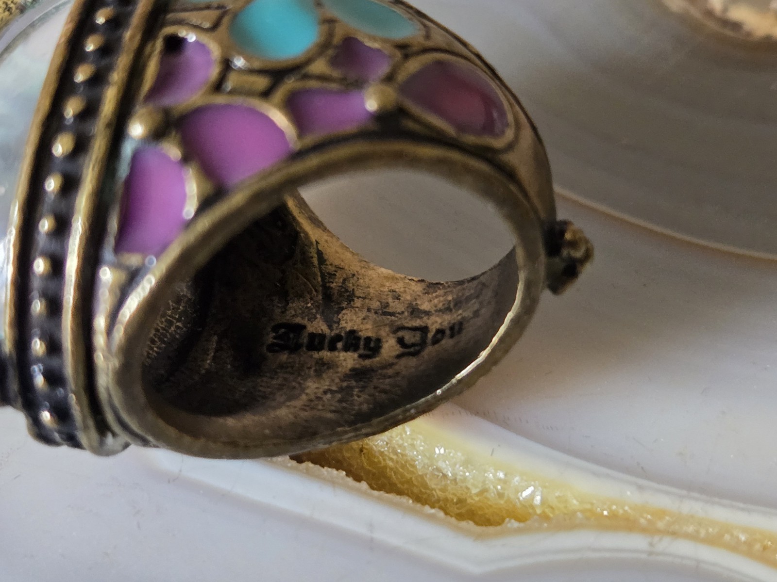 Rare New Lucky Brand Lucky You Vintage 1990s Peace Sign Mood Ring Size 5.5