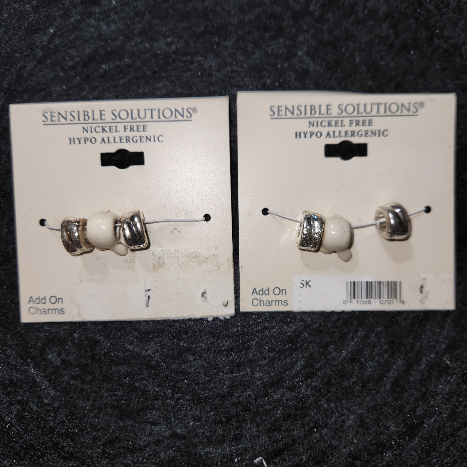 2 EASTER BUNNY Charms + 4 Silver Tone Add On Charms Rabbit NOS Sensible Solution