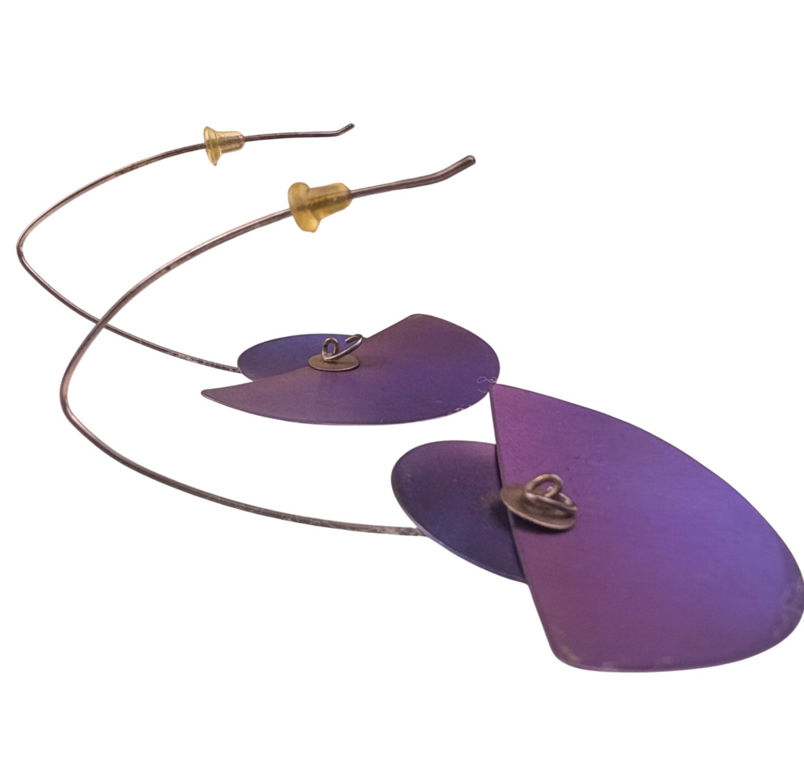 Unknown Unisex Purple/Blue Mixed-Metal Colorful Modern Statement Earrings