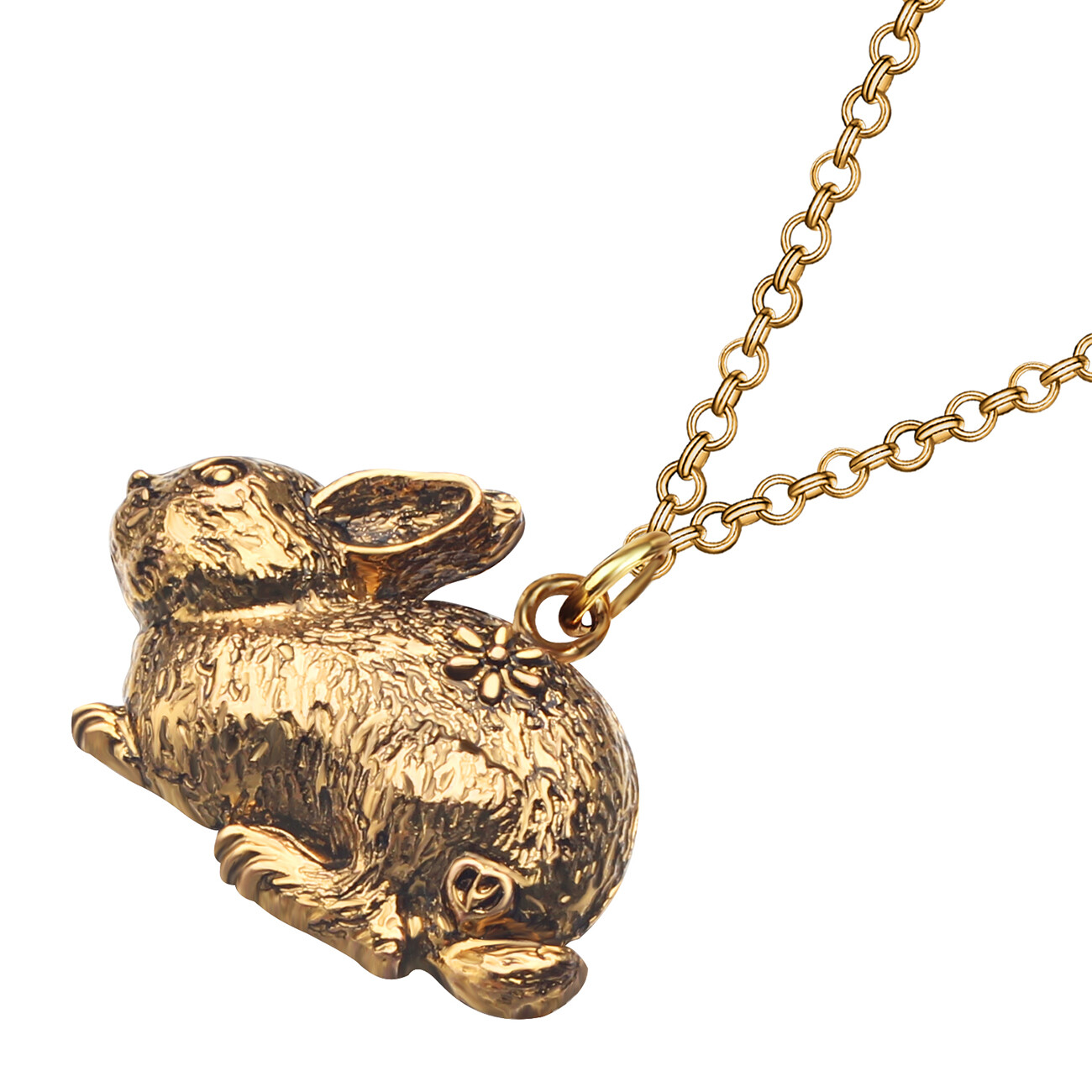 Antique Gold Easter Bunny Rabbit Necklace Pendant Jewelry Charms Easter Gifts