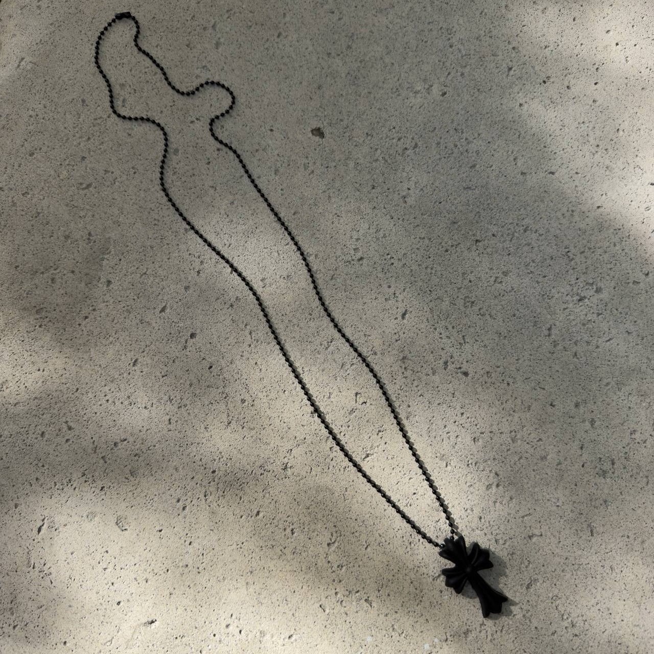 Used – Good Condition Chrome Hearts Black Rubber Necklace 100% Authentic.