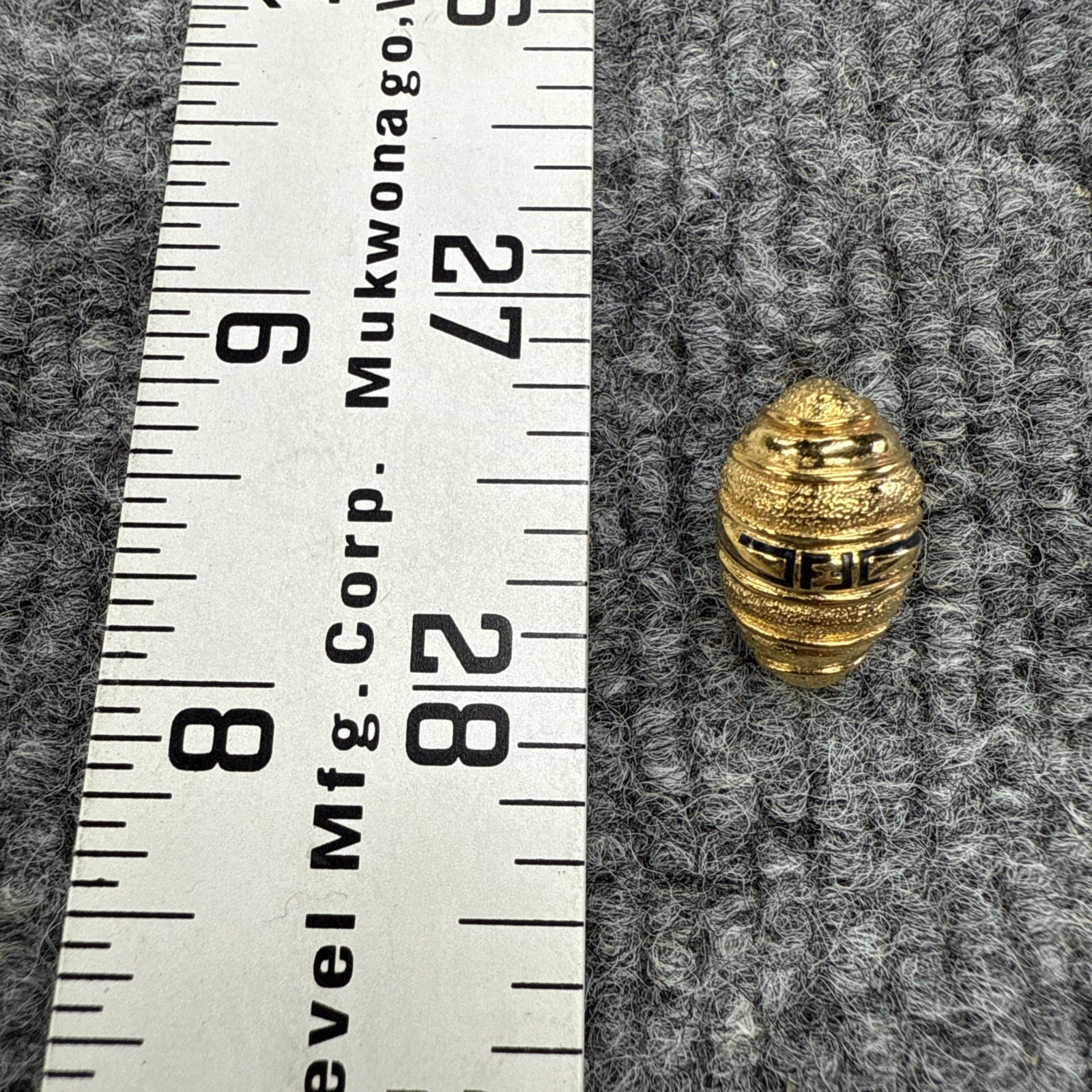 Fendi Vintage 1980s Single Dome Earring Gold Black Fendista Logo Statement
