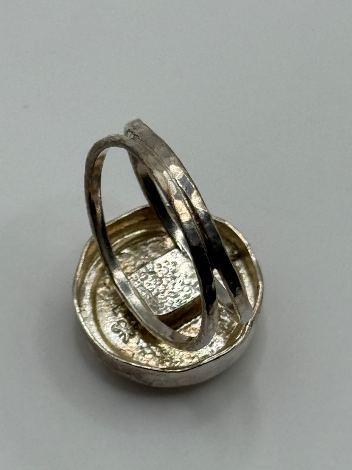 Luli Hamersztein Sterling Silver Roman Glass Ring Size 7