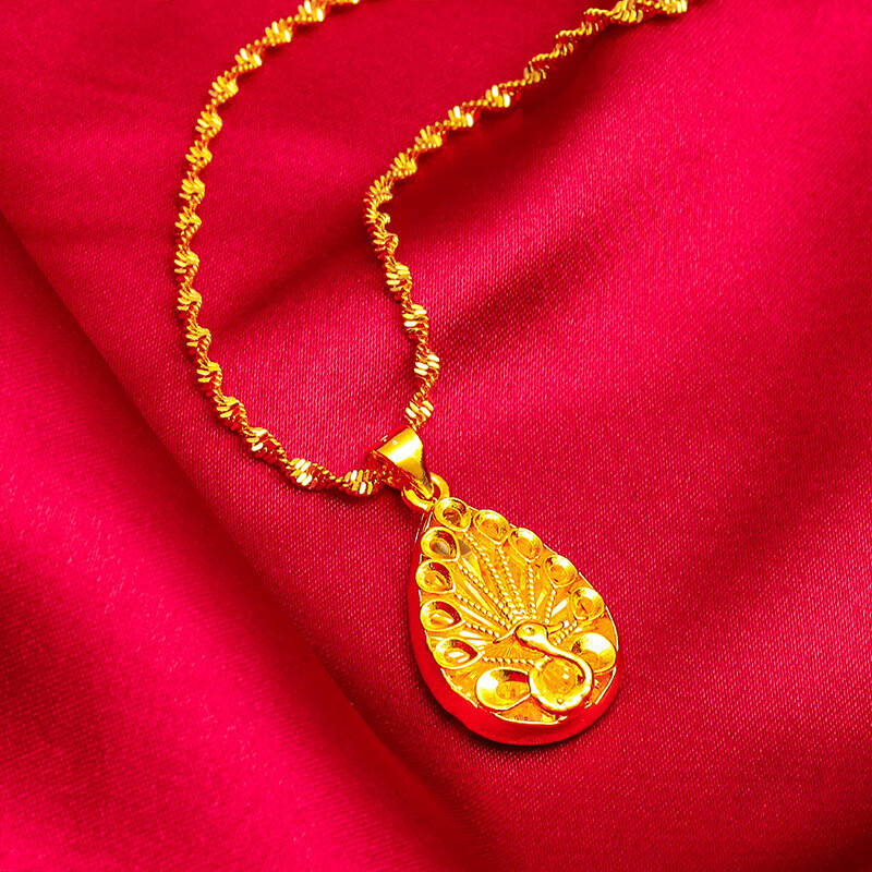 Peacock Pendant 22K 23K 24K THAI BAHT YELLOW GOLD GP Necklace