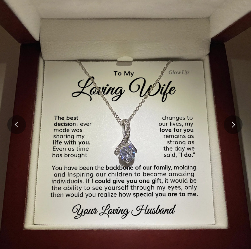 To My wife ribbon Necklace Meaningful Gift from husband birthday anniversary