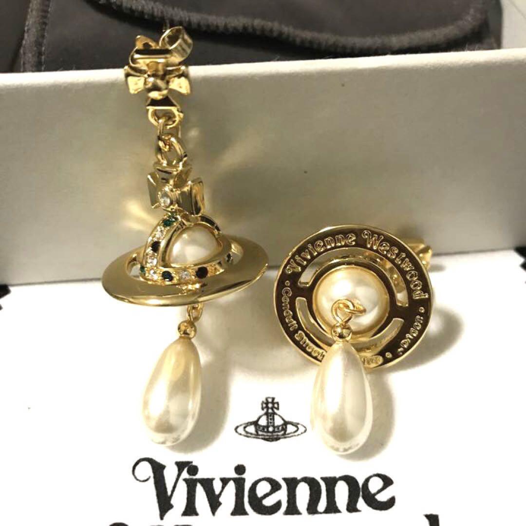 Vivienne Westwood Pearl Earrings Gold NO BOX [EJ084
