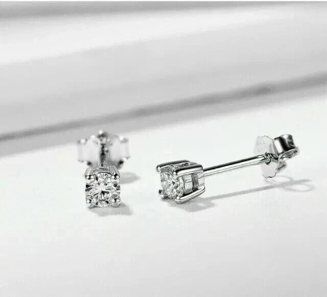 0.50 CT Lab Grown Diamond stud Earing for women 925 Silver 14k White Gold Plated