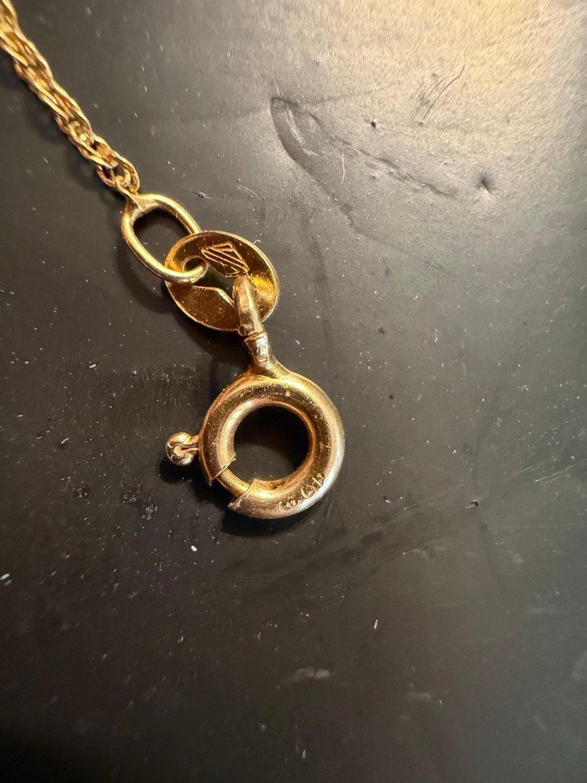 Italy 10k Yellow Gold Rope Chain Necklace Heart Charm 18in Spring Ring