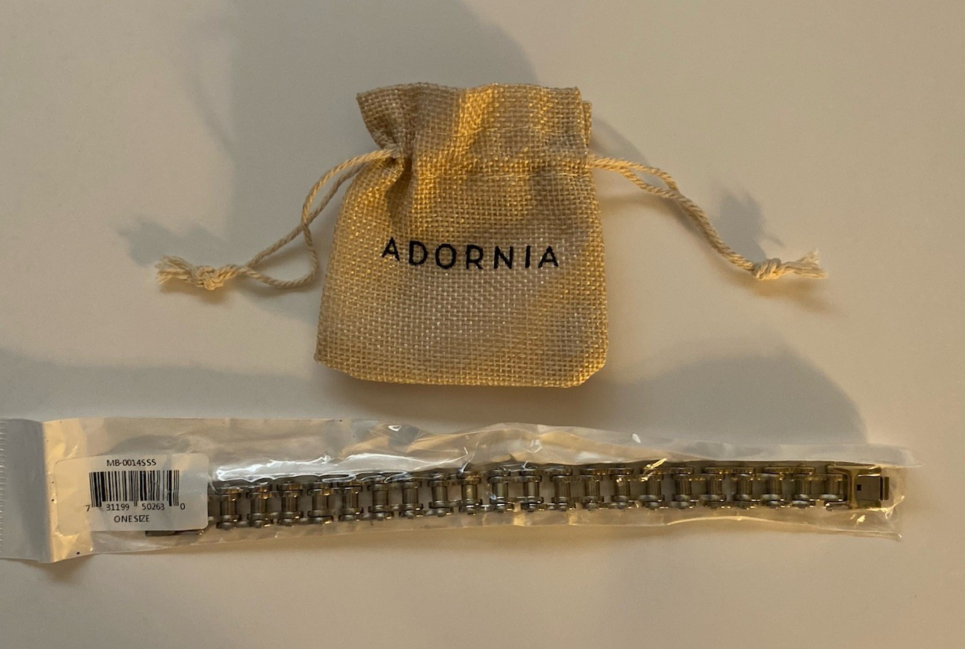 Stainless Steel Heavy Bike Chain Link Bracelet by Adornia 8.5 in Long New