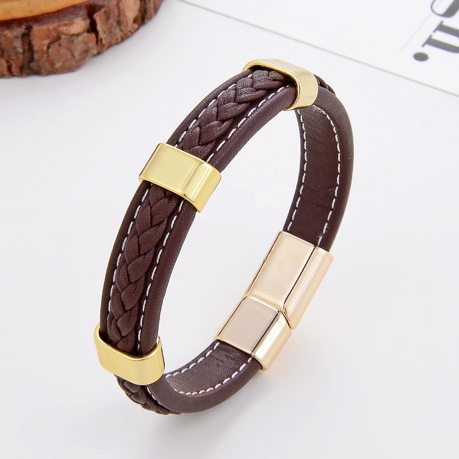 Classic Braided Leather Bracelet for Women & Men – Zinc Alloy Clasp Jewelry