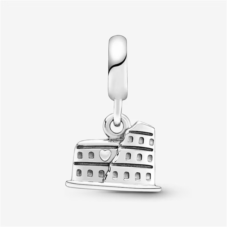 Rome Italy Coliseum 92.5 Sterling Silver Charm New Dangle