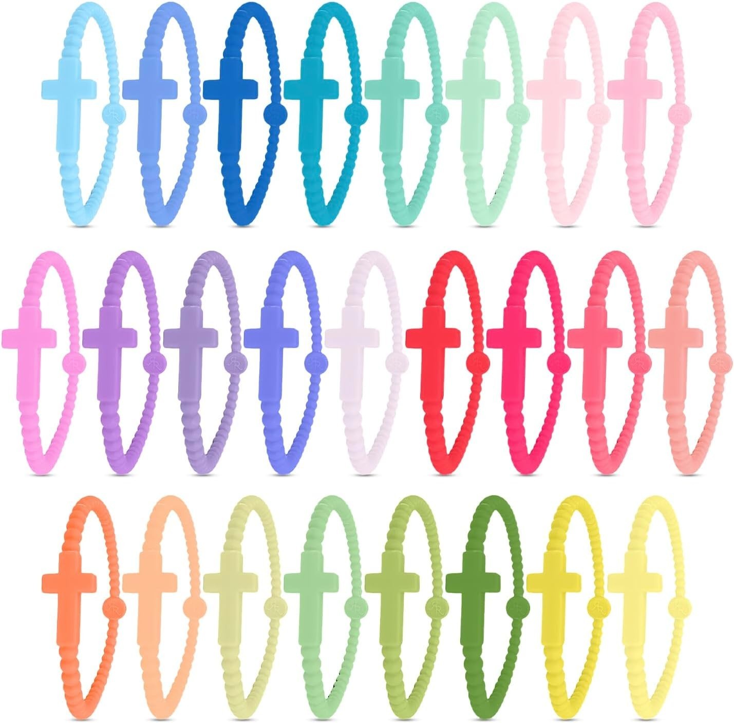 Christian Funfetti Silicone Bracelets – Small Size for Kids and Adults (25 Pack)