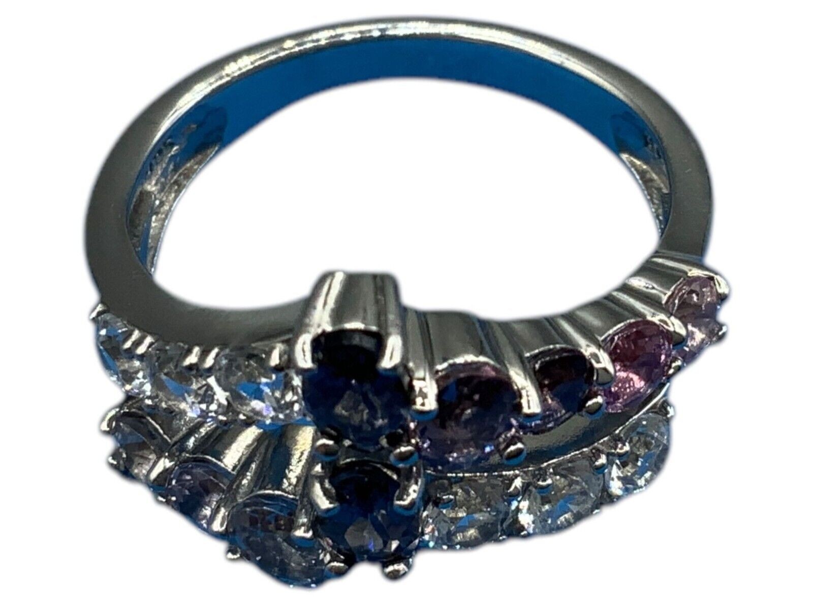 Jtv Multicolor Spinel Rhodium Over Sterling Silver Ring 2.12ctw Size 7
