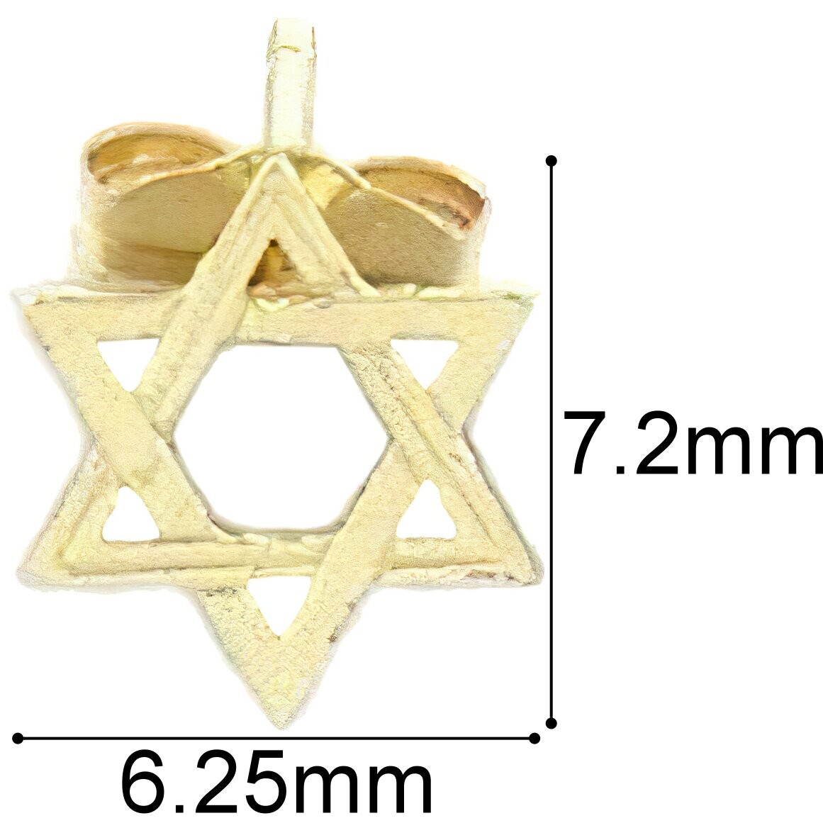 14K Yellow Gold Star of David Earrings with Bow Tie Jewelry Gift box