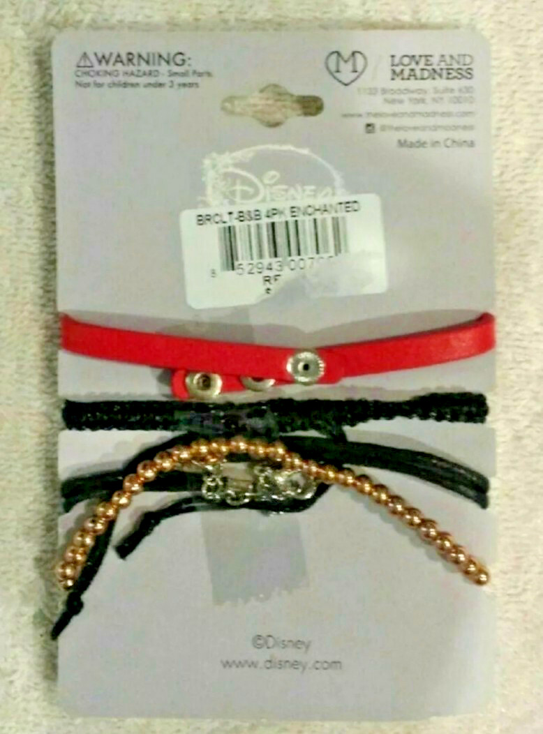 Disney Beauty and the Beast Bracelet Set Fashion Jewelry NEW