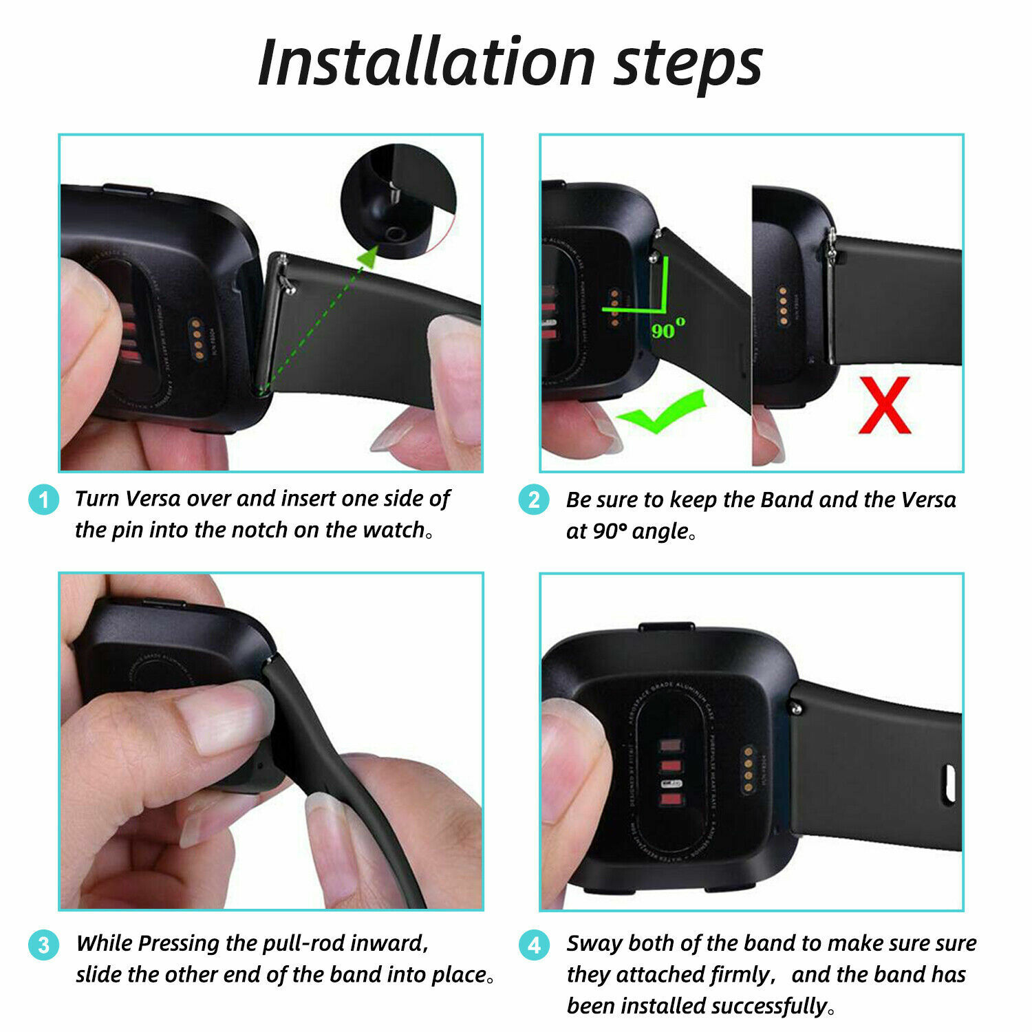 Silicone Rubber Replacement Band Strap Wristband For Fitbit Versa 2 Lite Watch