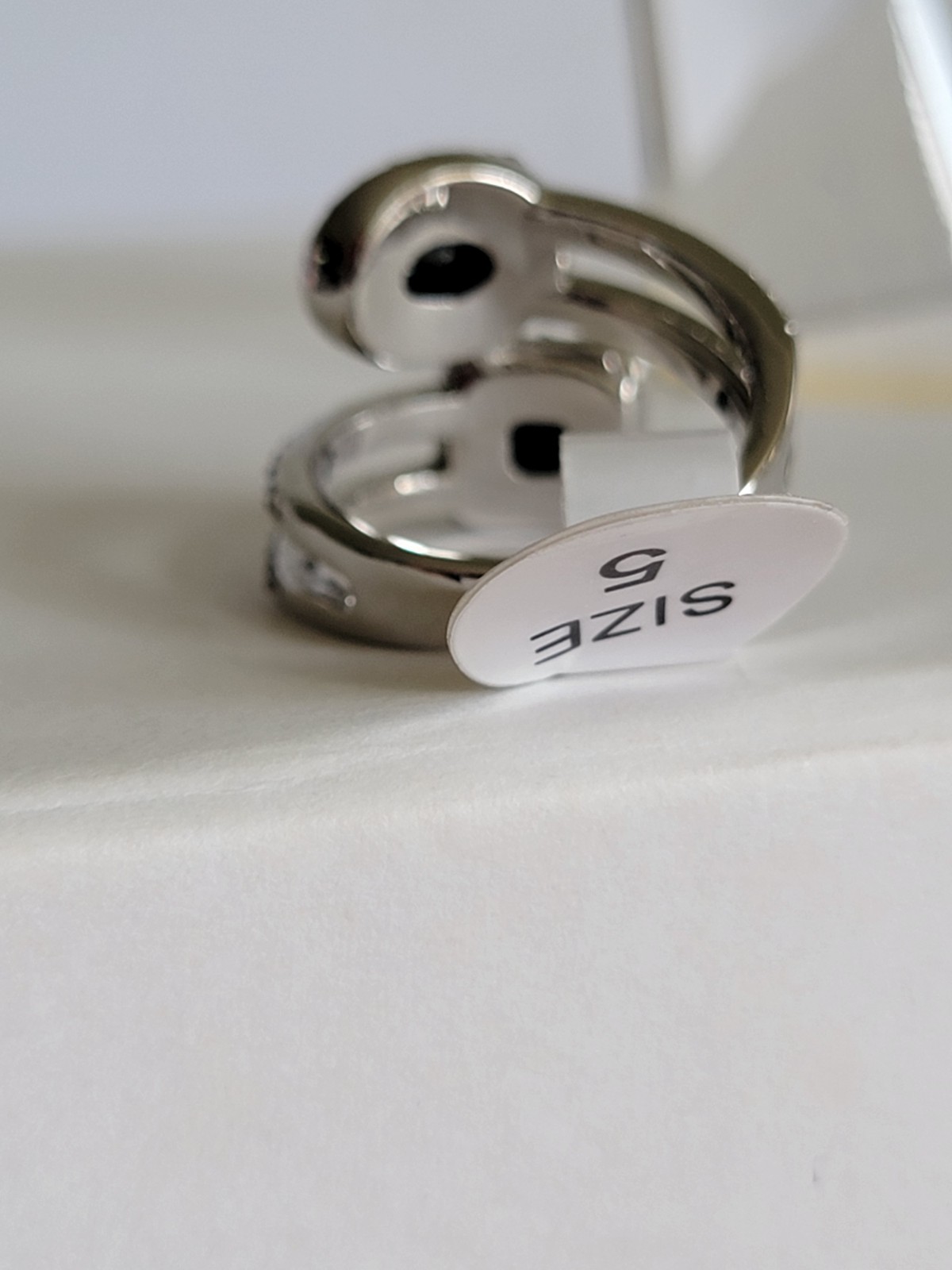 Bomb Party OG, Size 5, All The Shine, Black Onyx CZ, Rhodium Plating