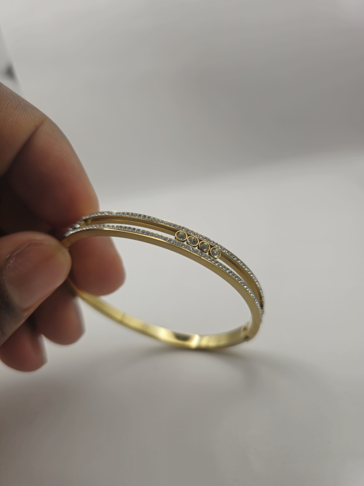 high Plated 18K Titanium Steel Casual Simple Style Shiny Bangle new bracelet