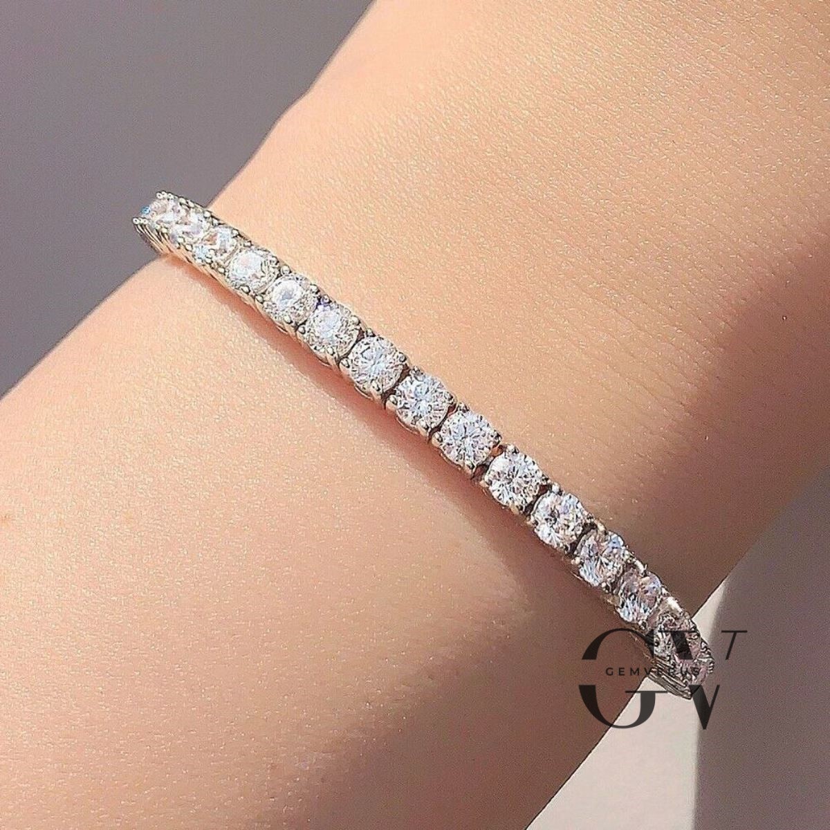 7′ Inch Long Tennis Wedding Bracelet Solid 14K White Gold 6.00 Carat Round Cut