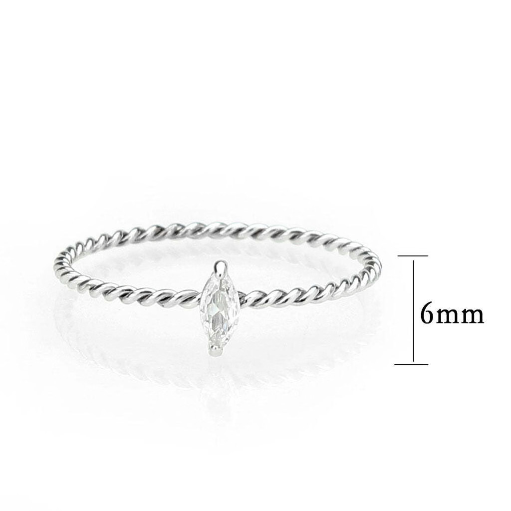 TK3860 – High polished (no plating) Stainless Steel Ring with AAA Grade CZ in Cl