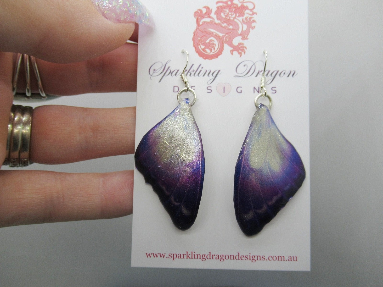 Butterfly Earrings Mystic Midnight – Fairy Jewellery Fun Gift for her, Fairy