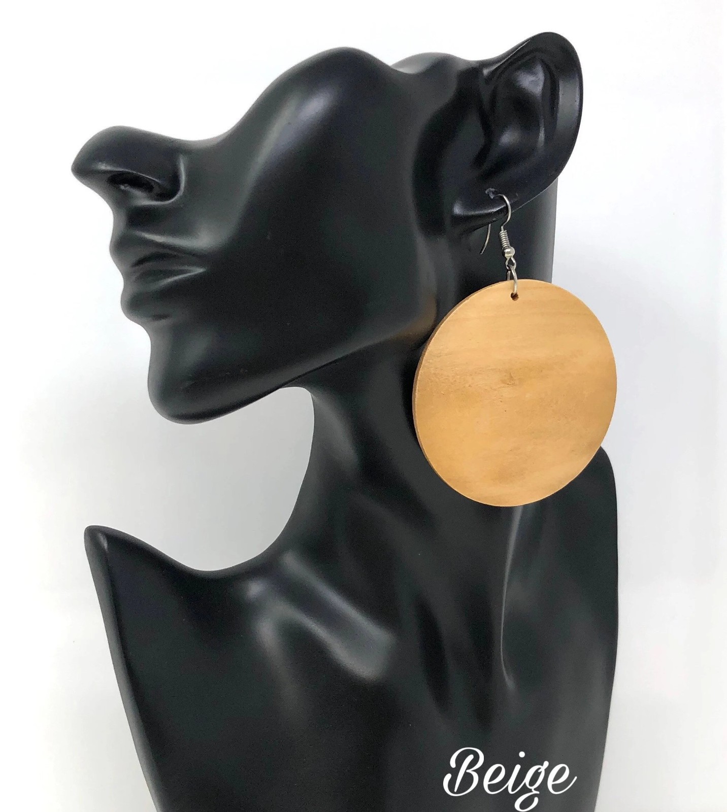 Boho Wooden Disc Earrings for Women – Handmade Afrocentric Dangle Jewelry