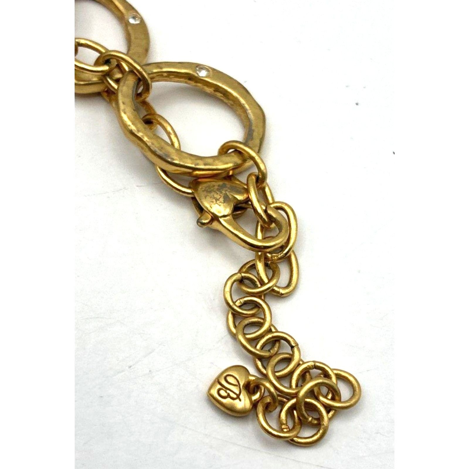 Vintage Brighton Rhinestone Circle Pendant Toggle Necklace