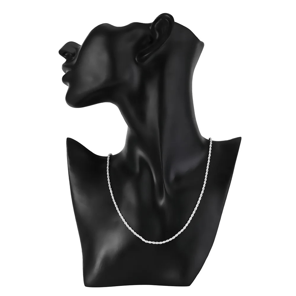 Hot 16-30INCHES 925 Sterling Silver 2MM Twist Rope Necklace for woman fashion de