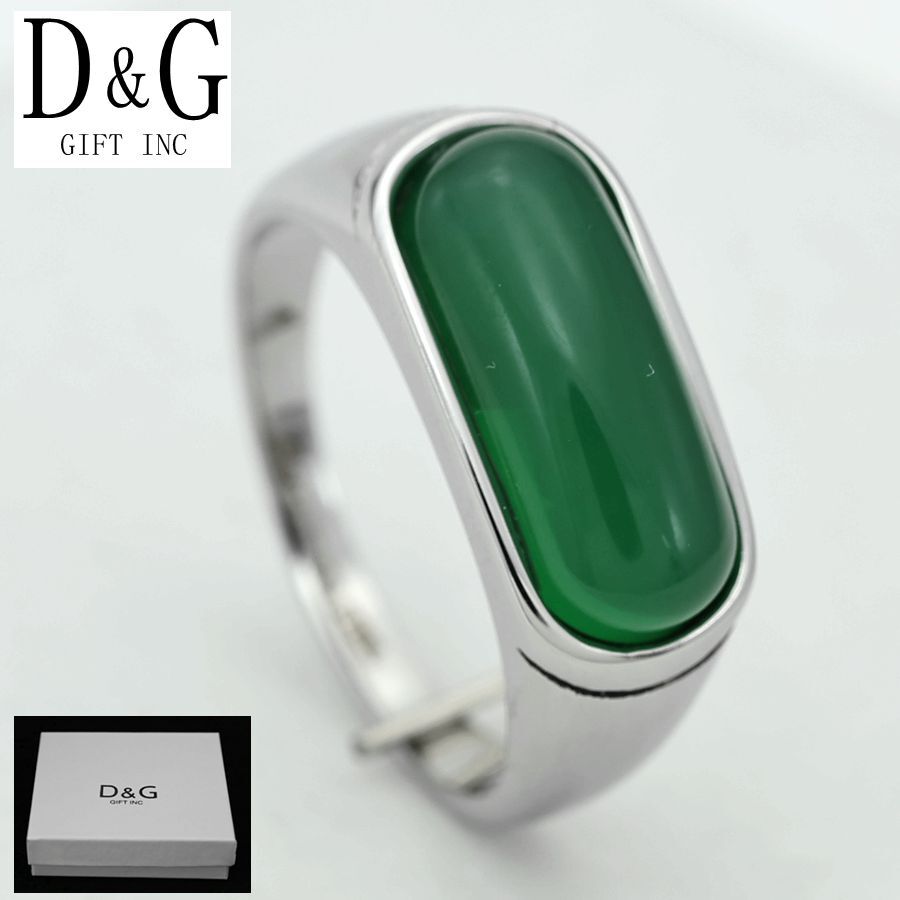 Men’s Stainless Steel.Green Jade Stone,Wedding Rings #7-12 High Polish +Box