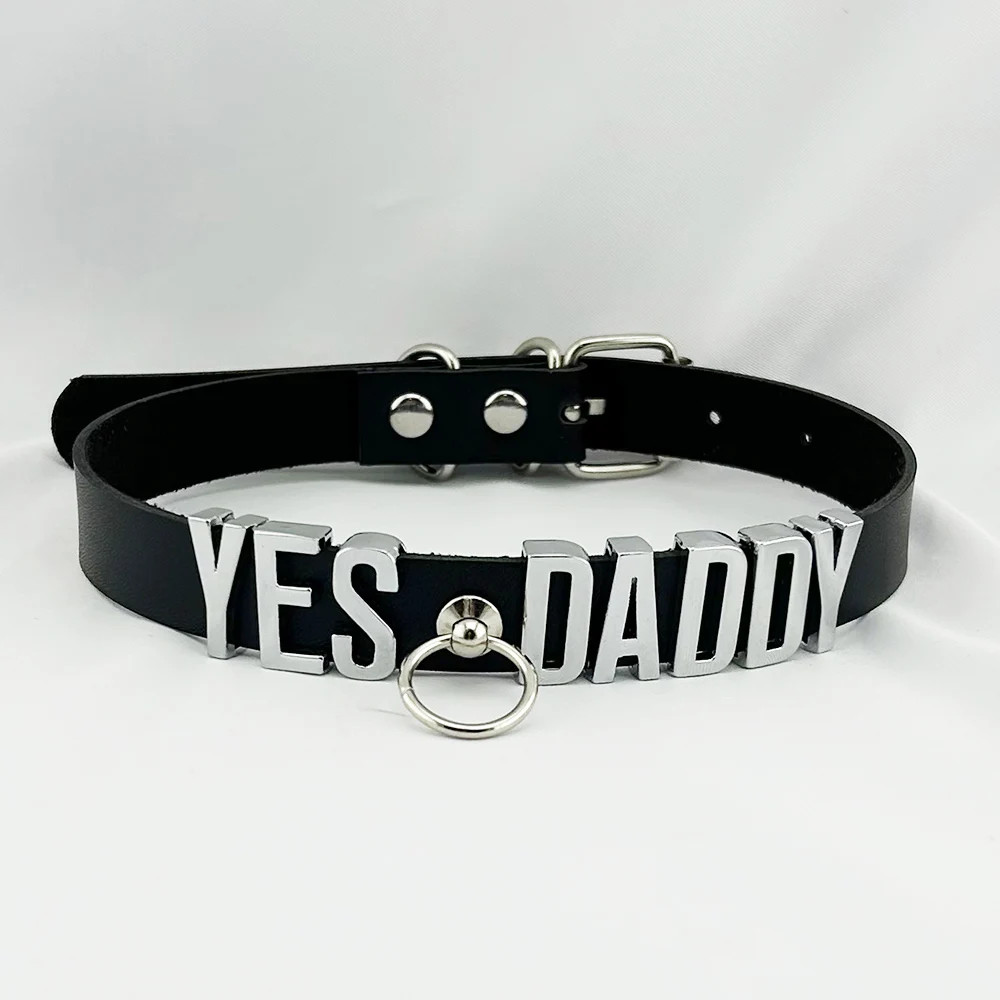 Collar BDSM Gift Pu Leather Custom Choker Necklace Punk DIY Chocker Party Y7