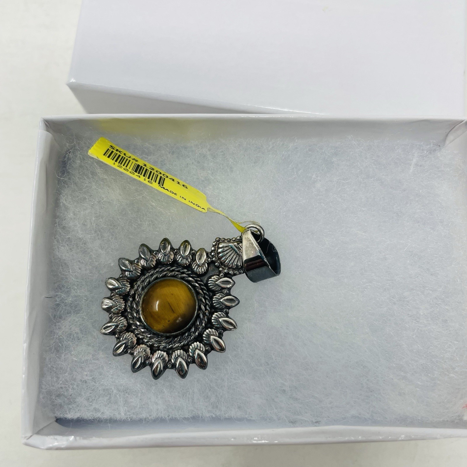 Shop LC Artisan Crafted Tigers Eye Pendant without Chain in Sterling Silver 5260