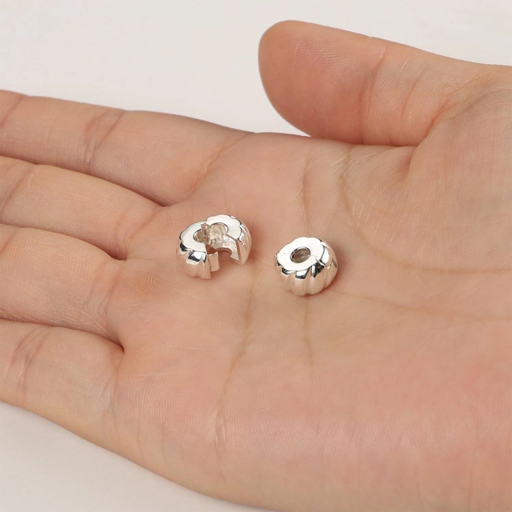 Clip Spacer Charm for Bracelet Clip Lock Stopper Bead Spacer European Beads 2Pcs