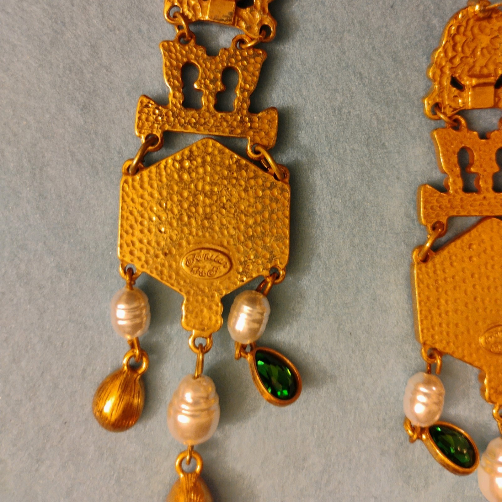 Vintage Virgin Mary Statement Earrings 3 inches long. Very Good Condition