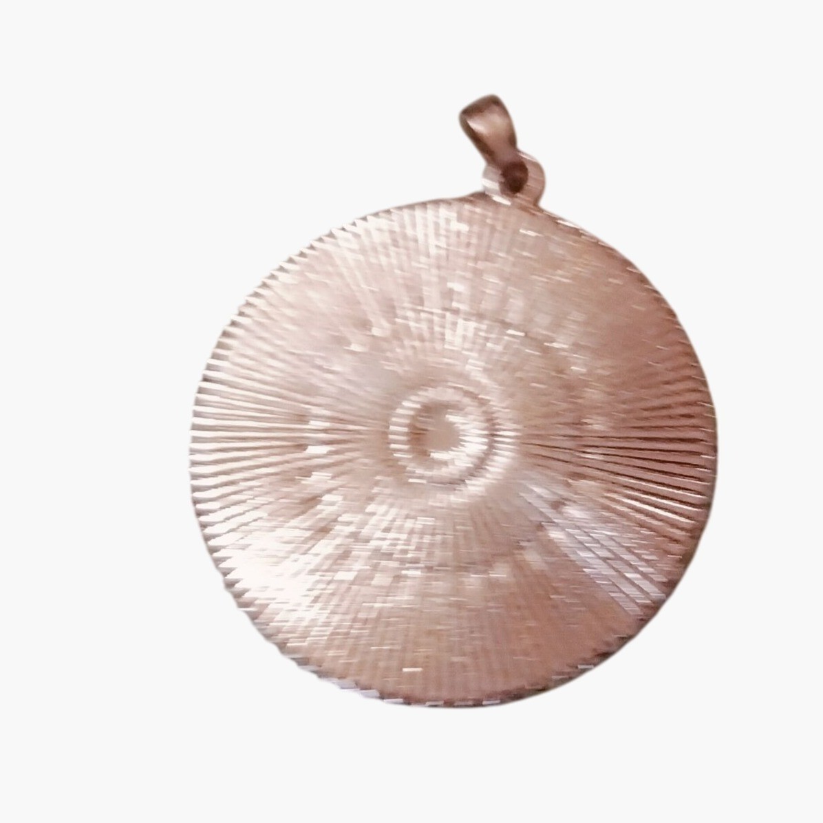 Crescent Moon Face Pendant Optical Illusion Round Metal Medallion