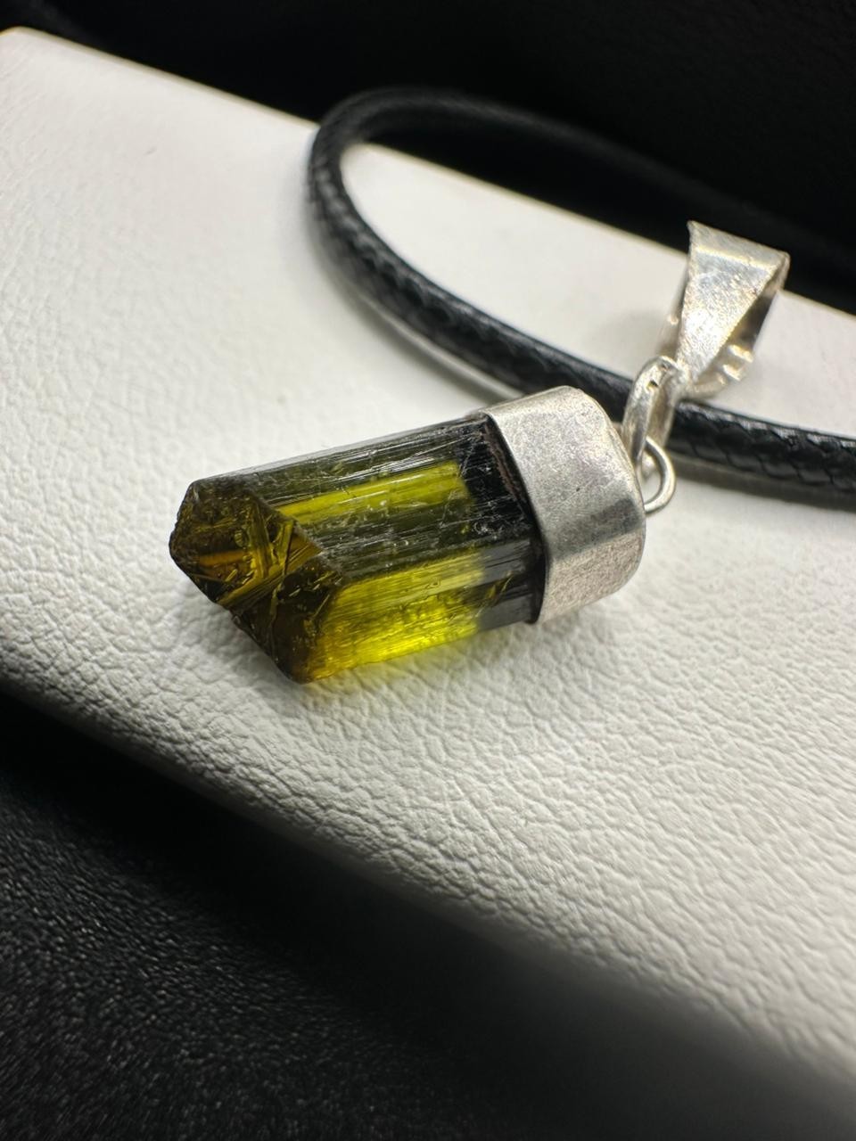 Natural Green Tourmaline Pendant | Genuine Gemstone | Handmade Crystal Jewelry