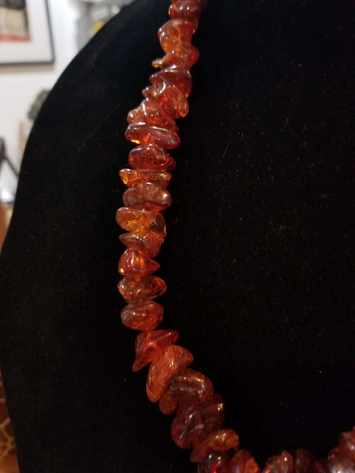 Vintage Baltic Graduated Amber Chunk 26.25″ Necklace 69g