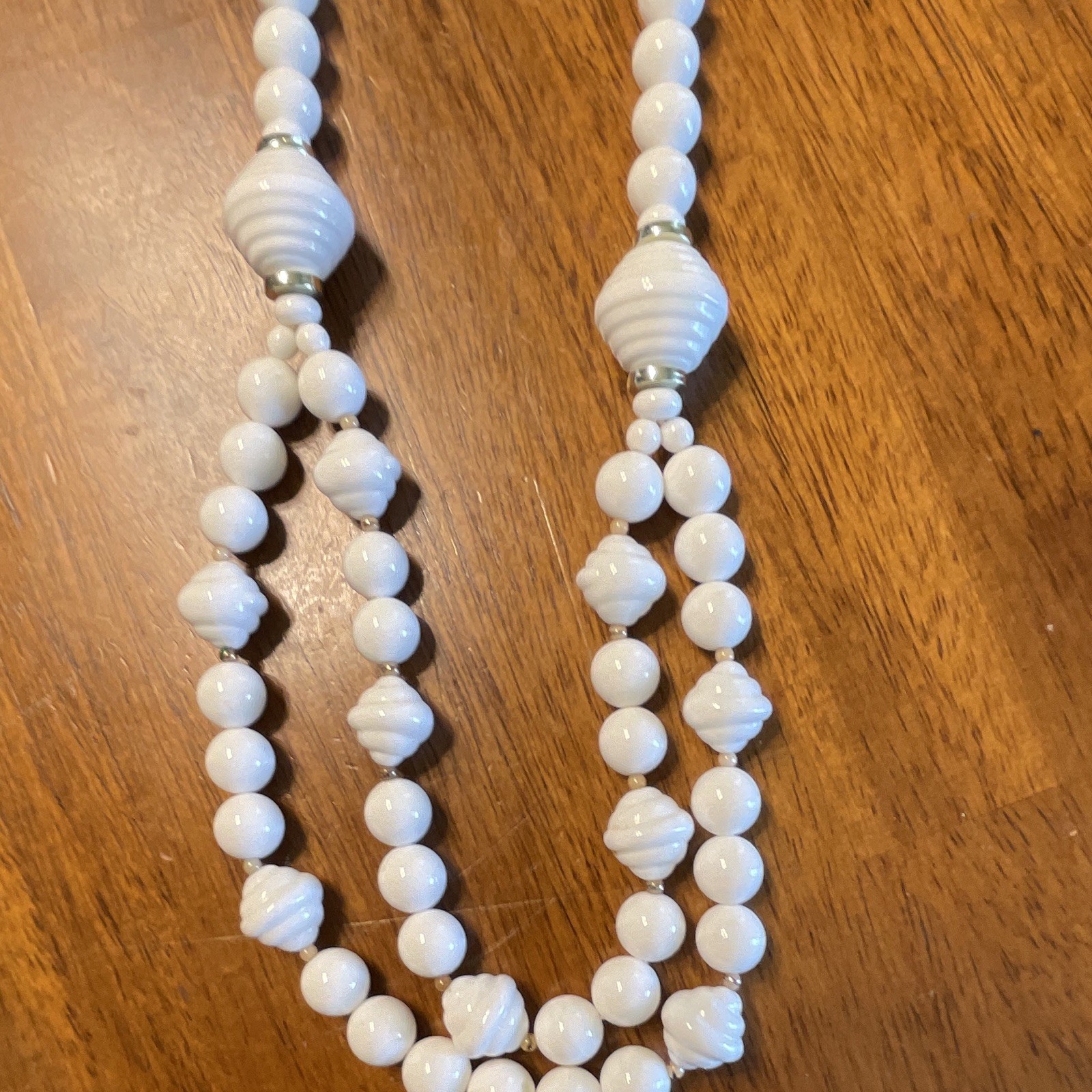 Vintage 1980’s Acrylic Lot of 6 Black & White Round Beaded Necklaces