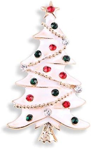 5 Pcs Vintage Crystal Christmas Tree Brooch Pin Jewelry Gift Accessories Woman