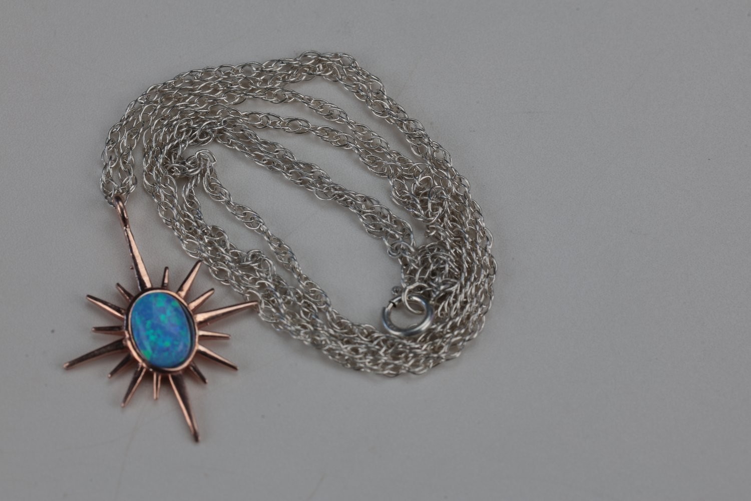Necklace 10 Inch Drop Rose Gold 925 Sterling Silver Chain Pendant