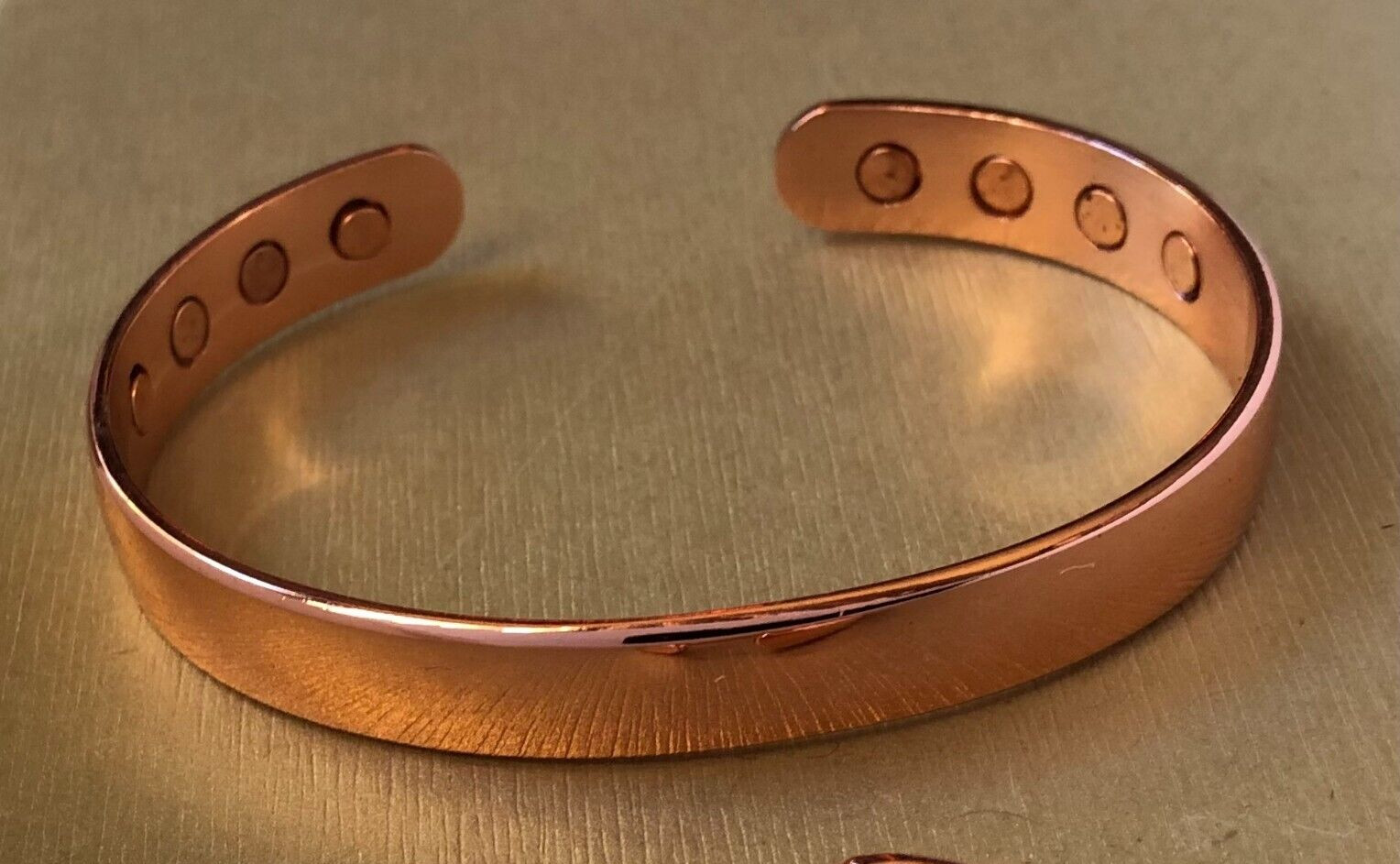 Pure Copper Magnetic Bracelet & Ring Set Dome Energy Arthritis Men Women Cuff