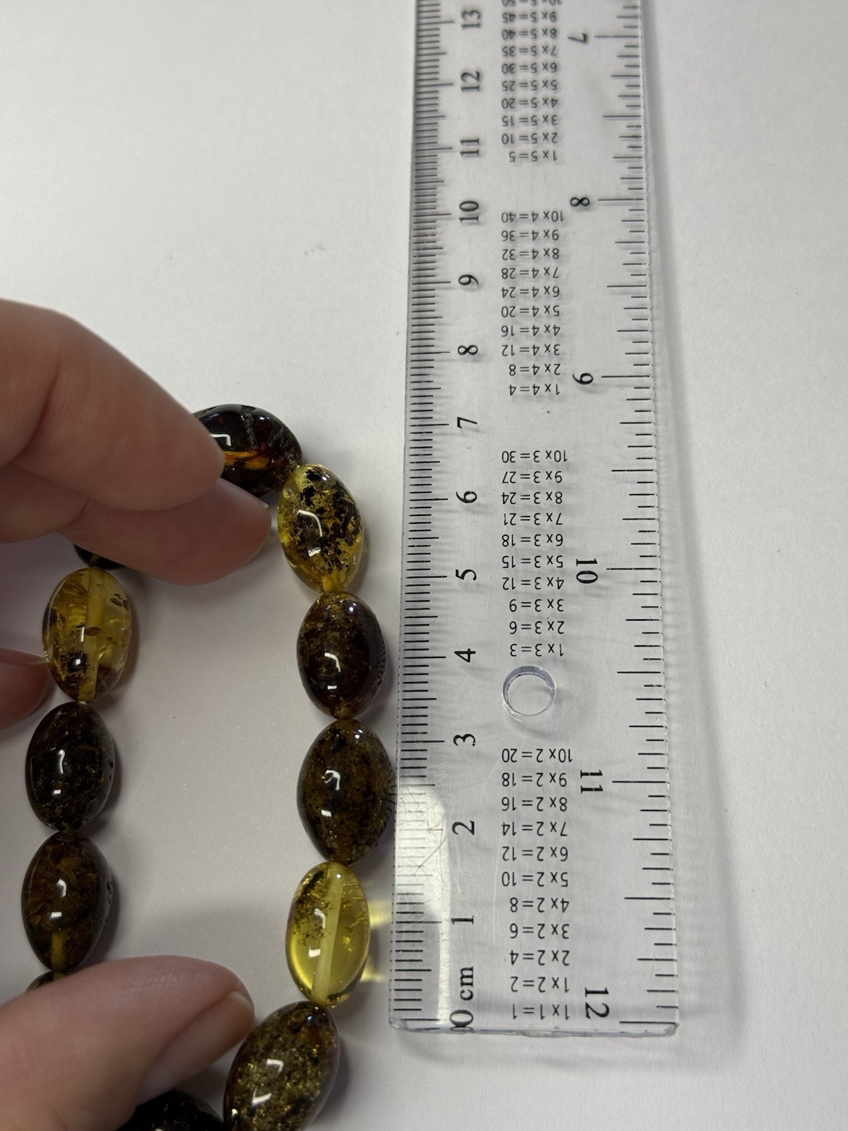 Genuine Natural OLIVE Shape Amber Stone Bracelet.Greenish Amber Stone Bracelet.