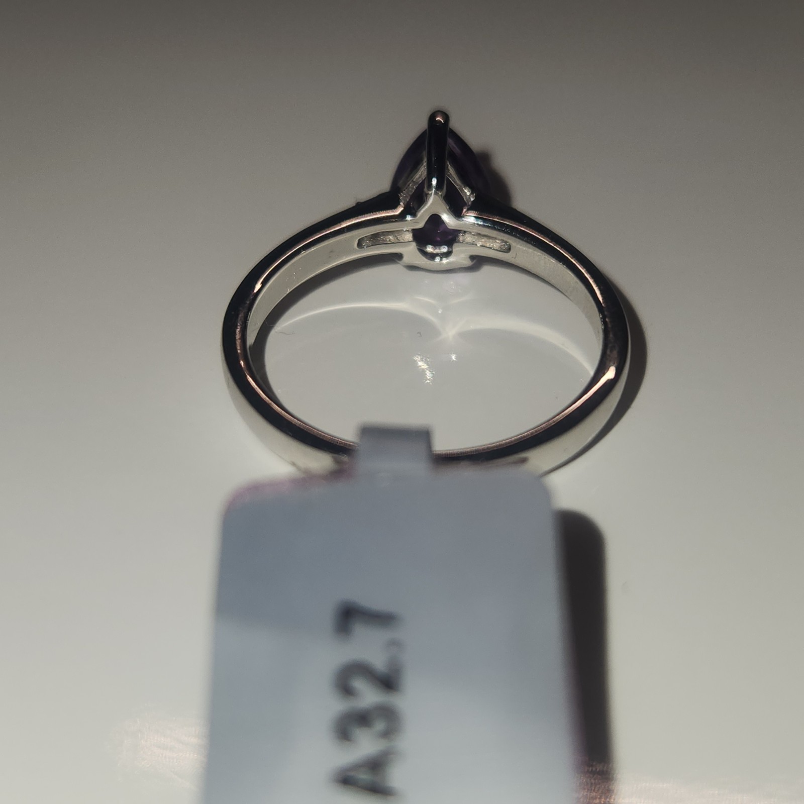 Zambian Amethyst Ring with White Zircon in Sterling Silver 1.05cts