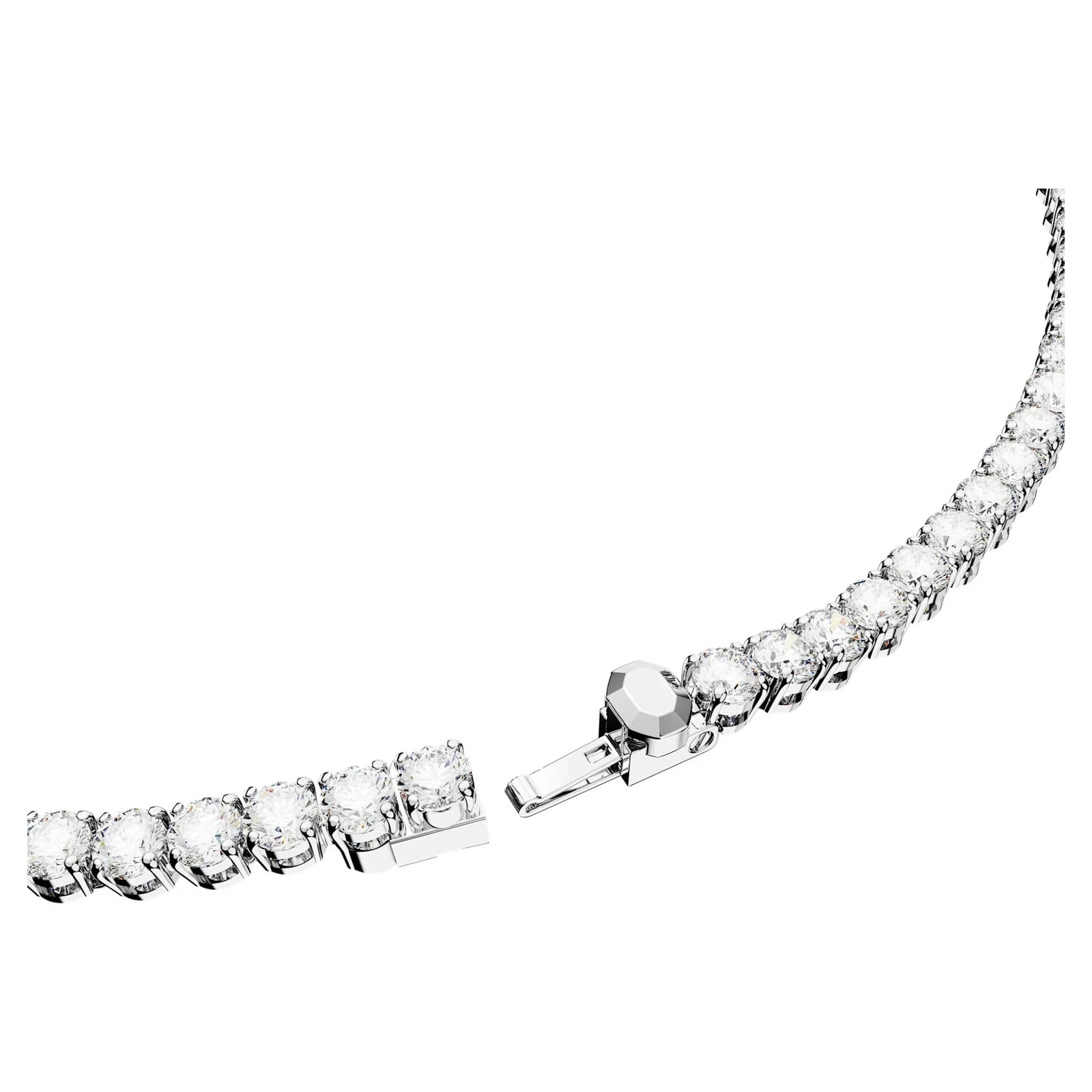 Swarovski Matrix Tennis Necklace Medium, Round Cut White Rhodium Plated 5681796