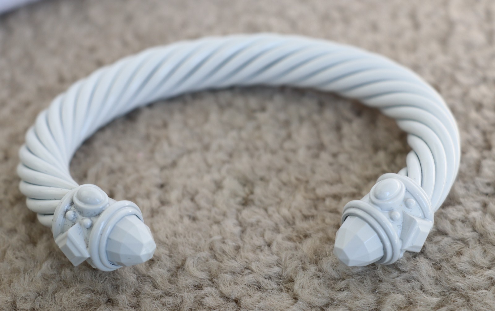 DAVID YURMAN White Aluminum Renaissance Cable Cuff Bracelet NEW