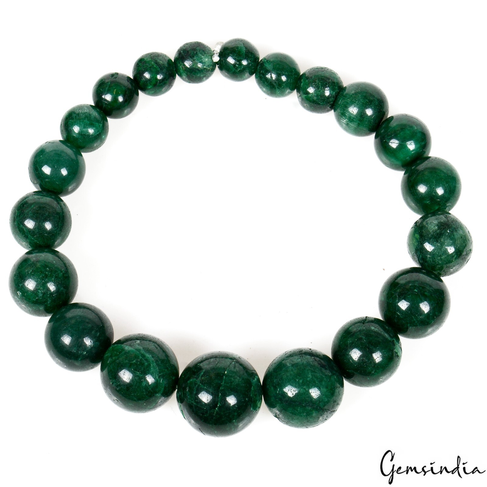7″ Natural Green Emerald Stretch Bracelet 7-13mm Beads Healing Crystal Gifts